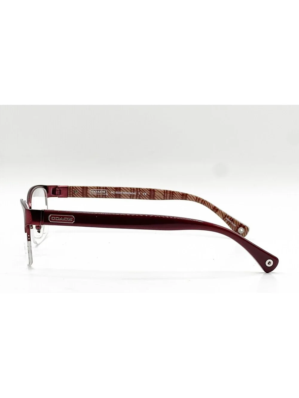 Coach HC 5038 9134 Satin Burgundy Rectangle Authentic Eyeglass Frames 52-17